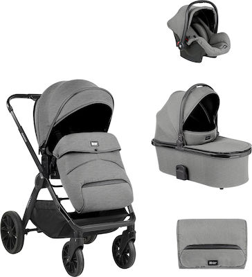 Kikka Boo Tiffany Adjustable 3 in 1 Baby Stroller Suitable for Newborn Light Grey