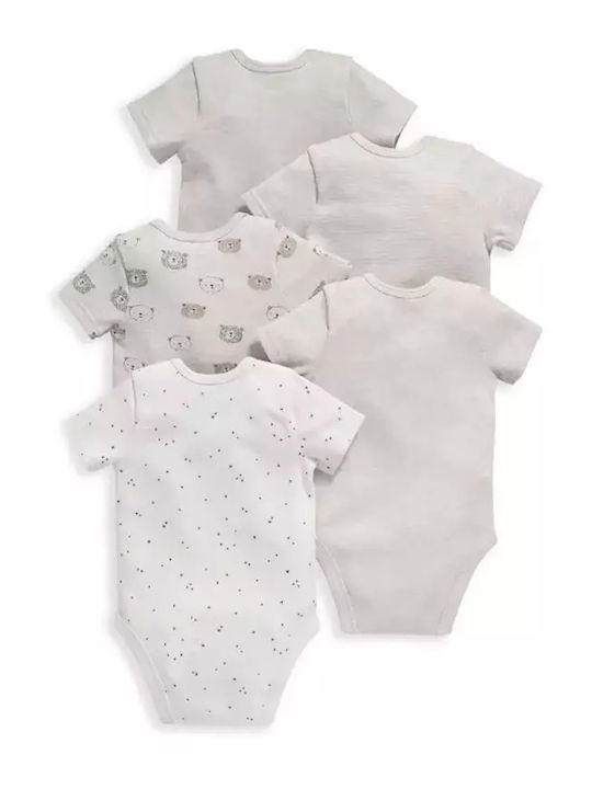 Mamas & Papas Baby Bodysuit Underwear Set Short-Sleeved Gray 5pcs