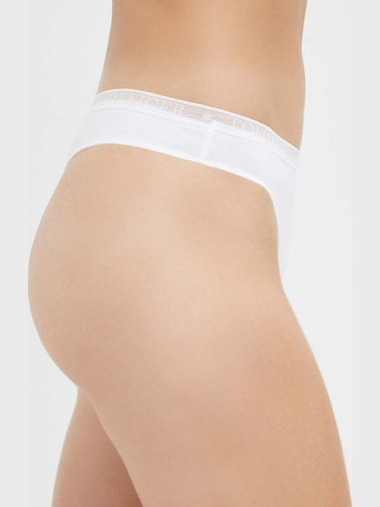 Βαμβακερά Γυναικεία String 3Pack με Δαντέλα Ροζ