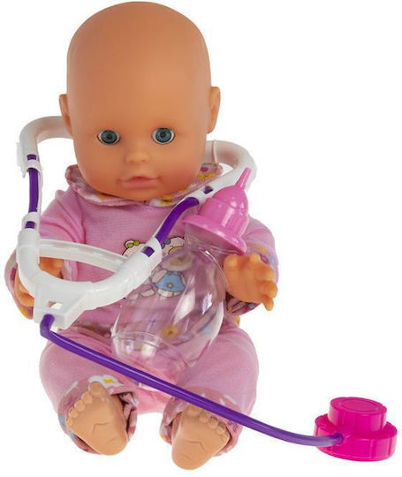 Just Toys Bambolina Baby Doll Set Amore 3 in 1 Drink & Wet for 2 Plus Years 33 cm