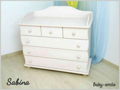 Sabina Baby Kommode mit 6 Schubladen Weiß 99x50x110cm