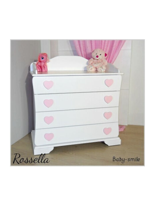 Rossella Baby Dresser with 4 Drawers White 99x50x100cm