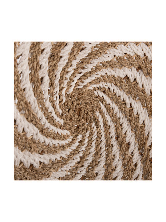 Freebox Wall Decor Plate White Made of Wicker Material 61x3x61cm