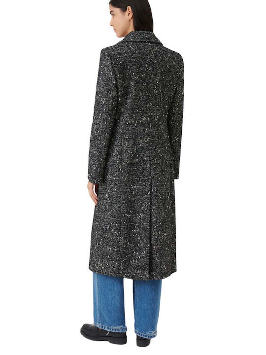 Marella Women's Midi Coat with Buttons Black