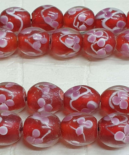 Roloi Komboloi Glass Worry Beads with 12 Beads Red 33cm