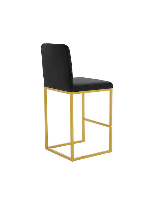 Hocker Bar mit Rückenlehne Metall Hydro Schwarz 46x52x100cm