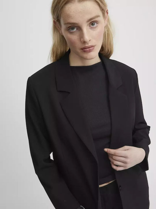 ICHI Lang Damen Blazer Schwarz