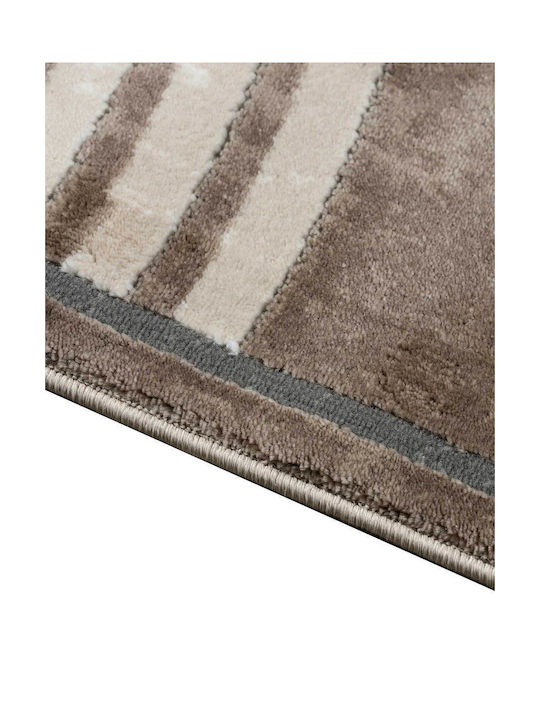 Madi Grooves Rug Rectangular Grey