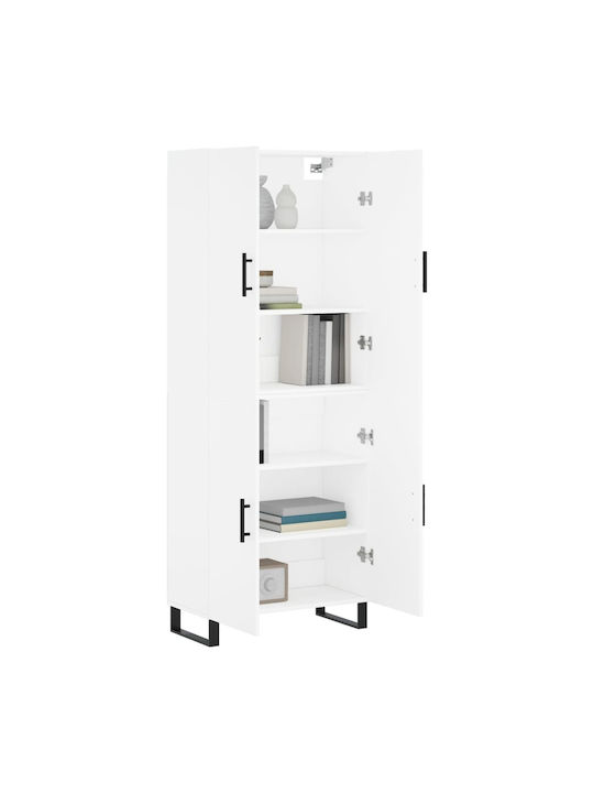 Bibliotecă Albă 69.5x34x180 cm