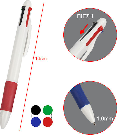 Tpster Pen Ballpoint with Multicolour Ink 2pcs