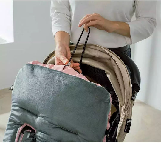 Interbaby Montan Universal Ποδόσακος Καροτσιού Ροζ με Βελούδινη Επένδυση 90x46εκ.