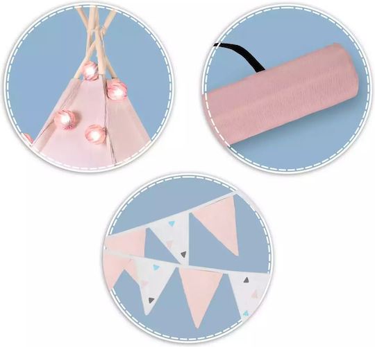 Nukido Kids Indian Teepee Play Tent for 3+ years Pink