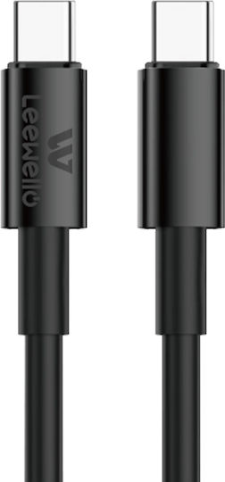 Leewello Auto-Ladegerät 30W mit Anschlüssen: 1xUSB 1xType-C mit Kabel Typ-C,TC-TC Schwarz Farbe