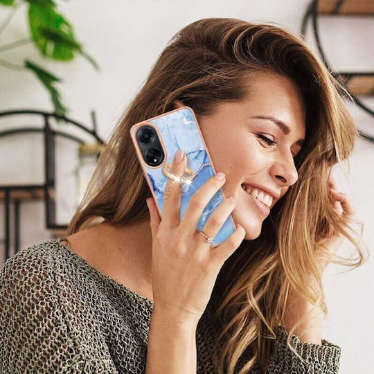 Electroplating Umschlag Rückseite Silikon Blau (Oppo A98)