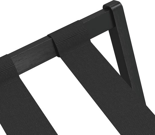 vidaXL Wooden Foldable Hotel Luggage Rack Black W68xD38xH58cm