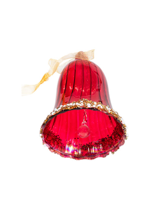 Hängendes Weihnachtsbaumschmuck Glocke Glas Rote 8,3cm