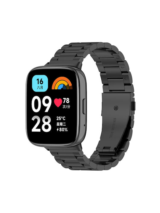 Three Bead Λουράκι Ανοξείδωτο Ατσάλι Μαύρο (Redmi Watch 3 Active)
