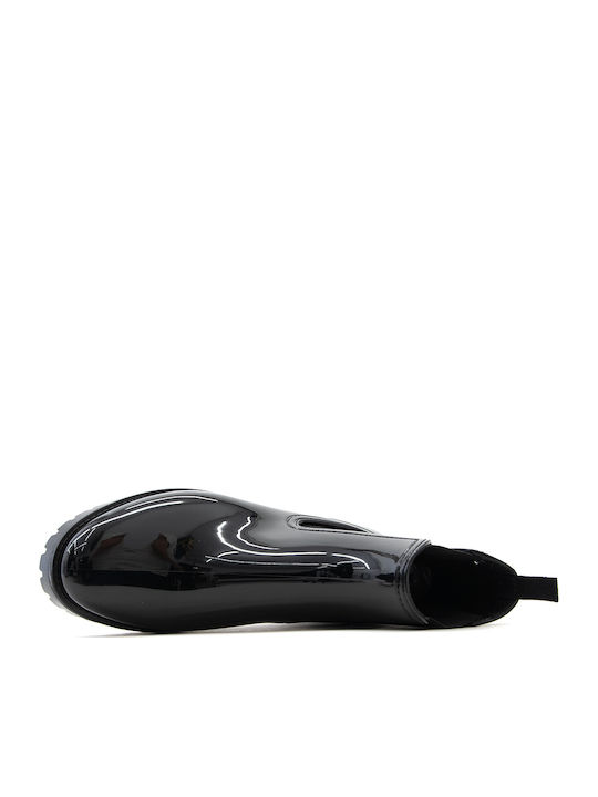 Women's Patent Leather Chelsea Boots Black