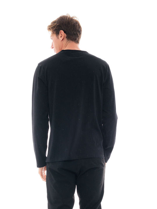 Smart Fashion Men's Long Sleeve Blouse Black