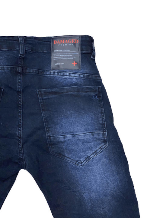 Damaged Jeans Pantaloni de Bărbați din Jean în Croială Slim Albastru