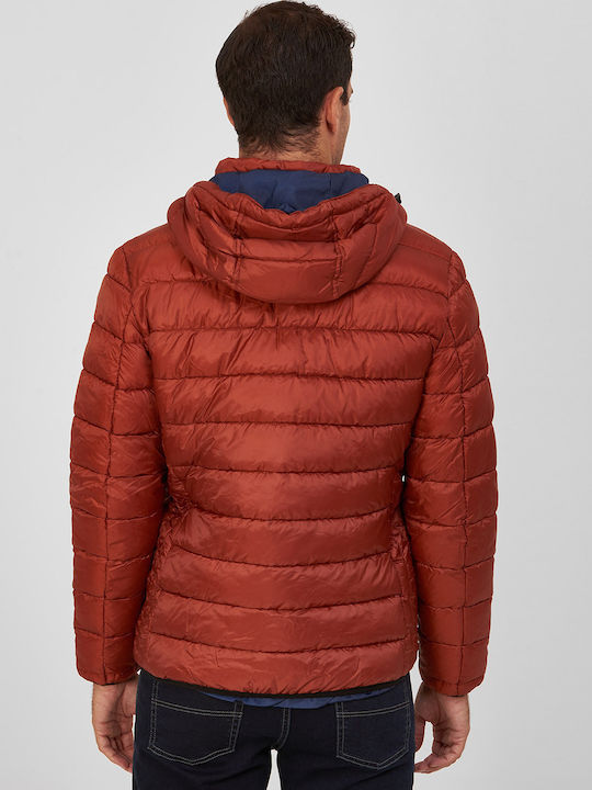 Basefield Men's Winter Puffer Jacket Burgundy