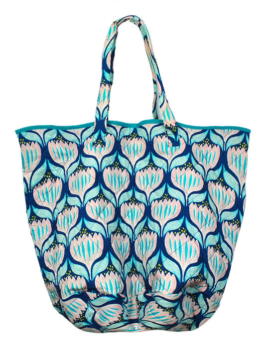 Brims and Trims Fabric Beach Bag Floral Blue