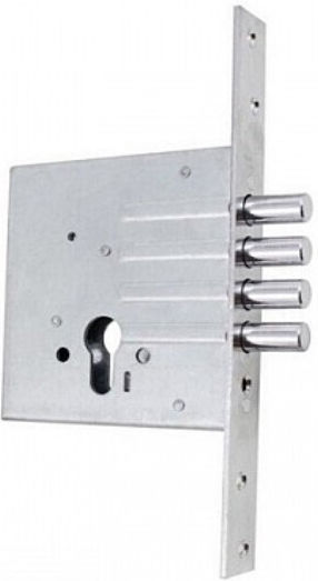 Securemme Recessed Lock Safe deposit box with Cylinder and Center 60mm Silver