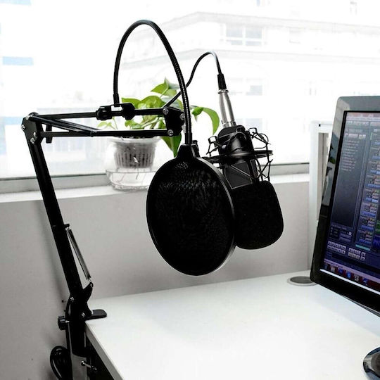 Media-Tech 333926 Комплект Микрофон XLR / USB Настолен за Студио в Черен Цвят