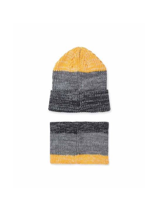 Nath Kids Kids Beanie Set with Scarf Knitted Gray