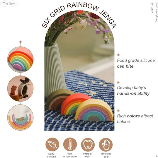 Queen Mother Παιχνίδι Στοίβαξης Rainbow από Σιλικόνη