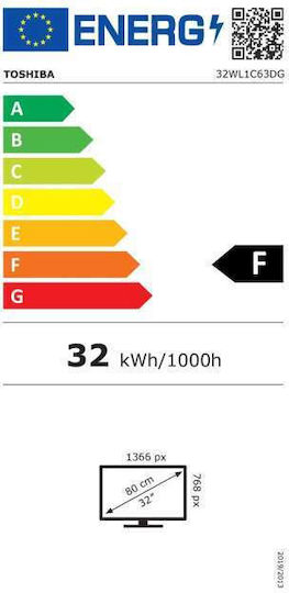 Toshiba Τηλεόραση 32" HD Ready LED WL1C (2022) 32WL1C63DG/2