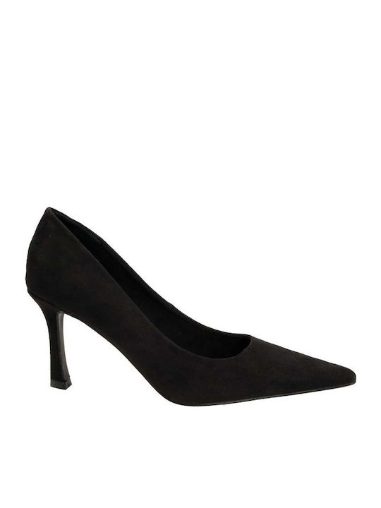 Synthetic Leather Black High Heels