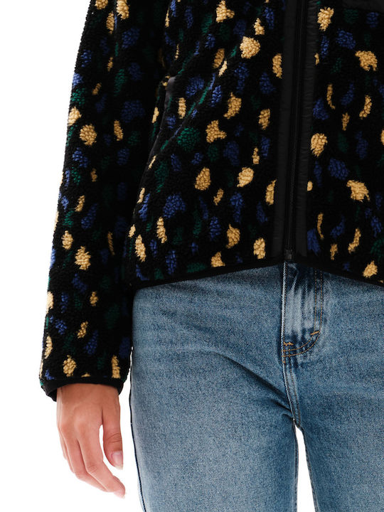 Women's Short Lifestyle Jacket Double Sided Waterproof for Winter Black Print / Black
