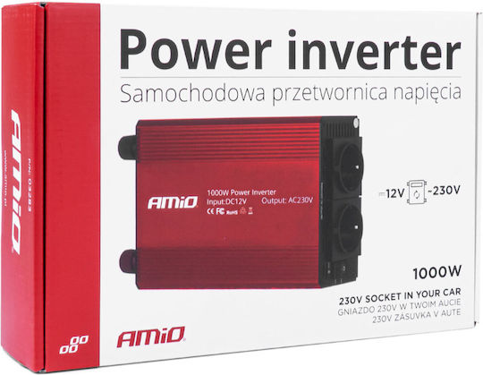 AMiO Car Inverter 1000W for 12V DC