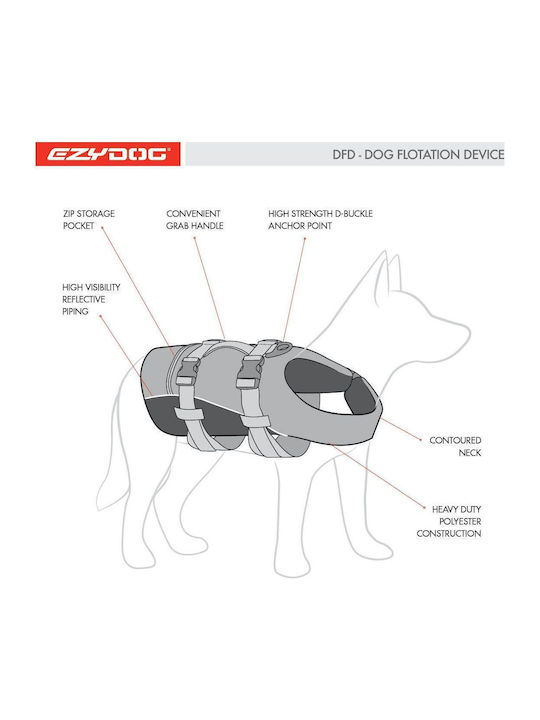 Ezydog Dog Life Jacket Waterproof Red