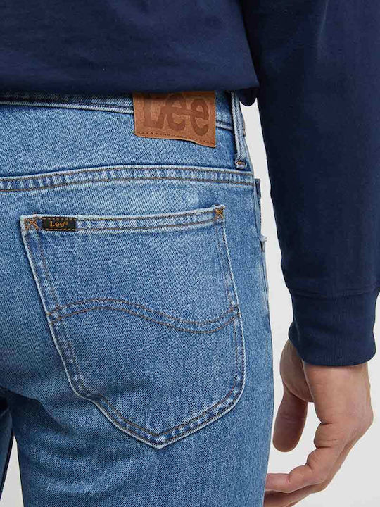 Ανδρικό Παντελόνι Τζιν με Slim Straight Εφαρμογή Μπλε