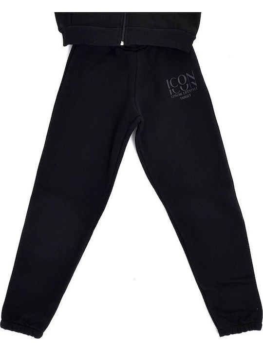 Kinder Sweatpants Set Mit Jacke Schwarz 2Stücke