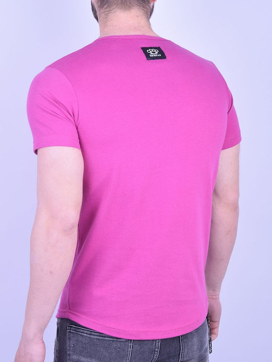 New Wave T-shirt Bărbătesc cu Mânecă Scurtă Fuchsia