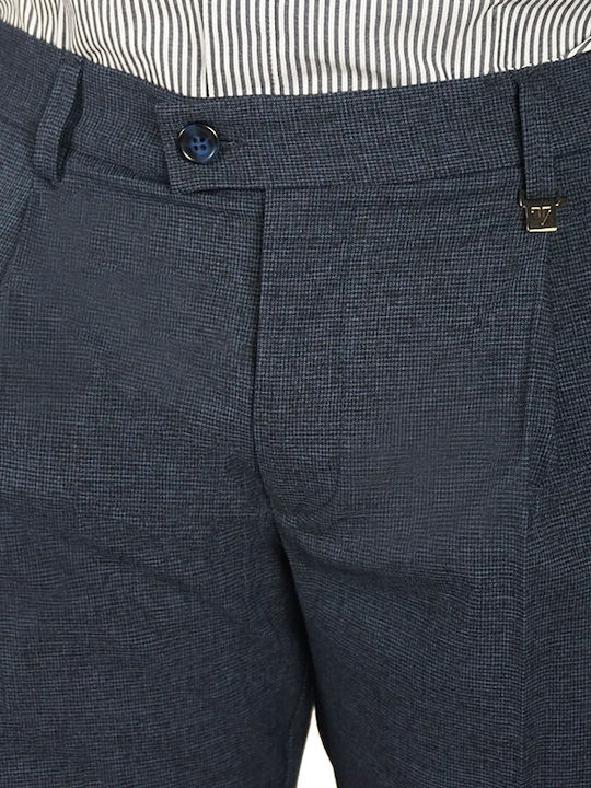 Men's Suit Trousers Elastic Slim Fit Navy Blue