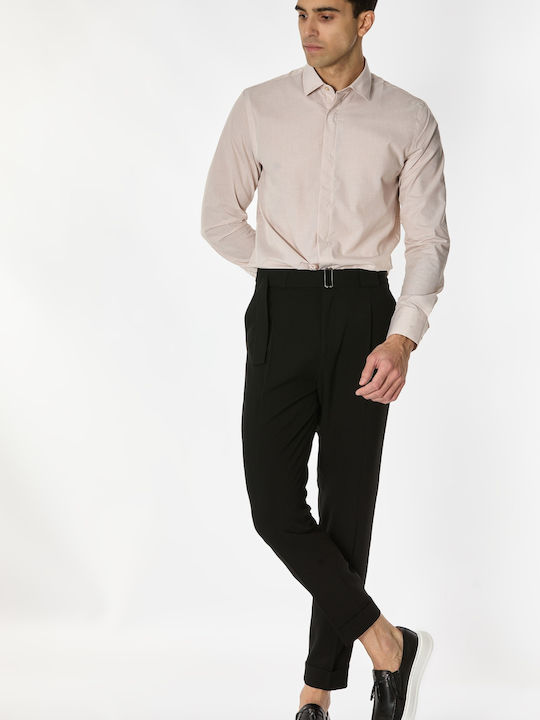 Langärmlig Baumwolle Hemd Beige