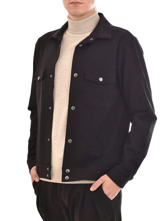 Vittorio Artist Men's Shirt Overshirt Long Sleeve Black