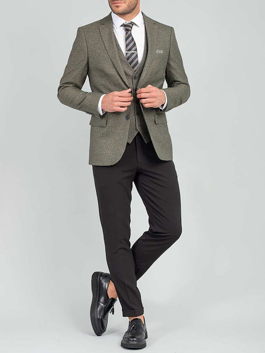 Men's Suit Jacket Slim Fit Khaki