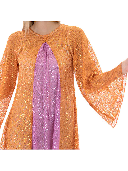 Dress Women Mini Evening Dress Orange