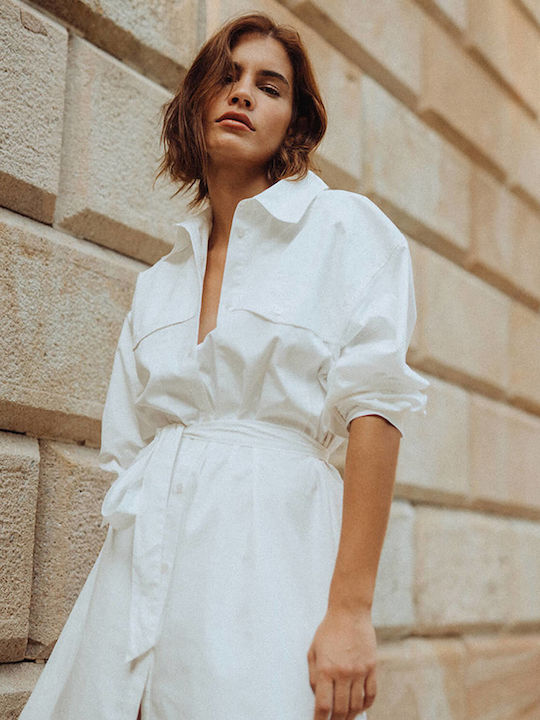 Grace & Mila Mini Shirt Dress Dress White