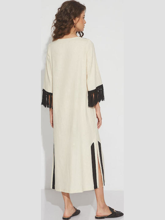 Sommer Midi Damenkleid Beiges