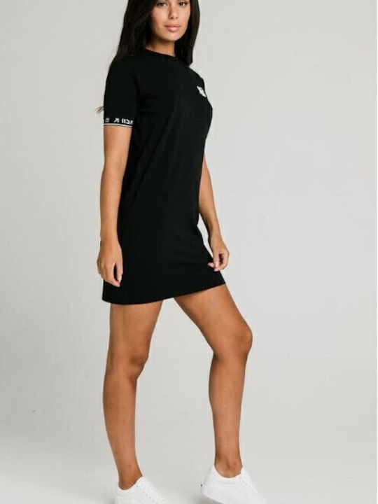 Core Tech Καλοκαιρινό Mini T-shirt Φόρεμα Μαύρο