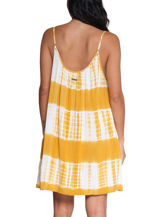 Salty Crew Desert Island Dress Summer Mini Dress Yellow