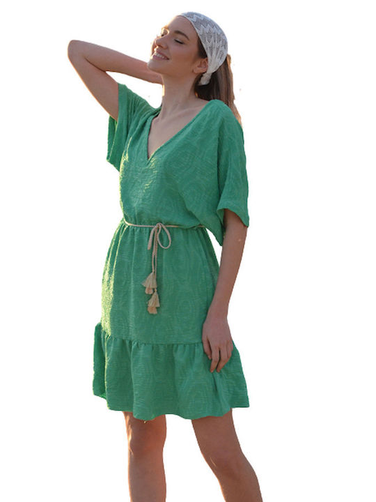 Tweet With Love Summer Mini Dress Green