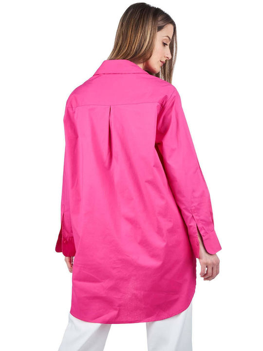 Zoya Women's Monochrome Long Sleeve Shirt Fuchsia