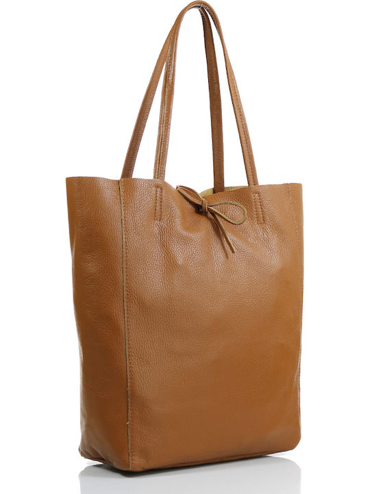 Passaggio Leather Δερμάτινη Γυναικεία Τσάντα Shopper Ώμου Ταμπά